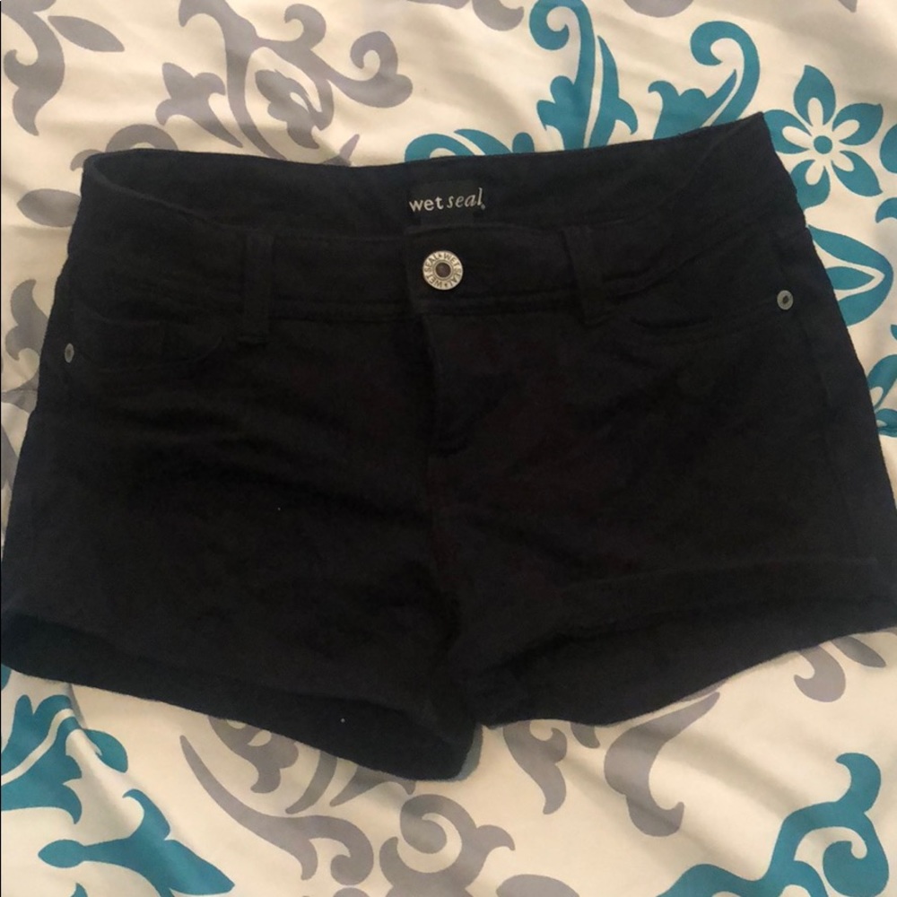 black shorts